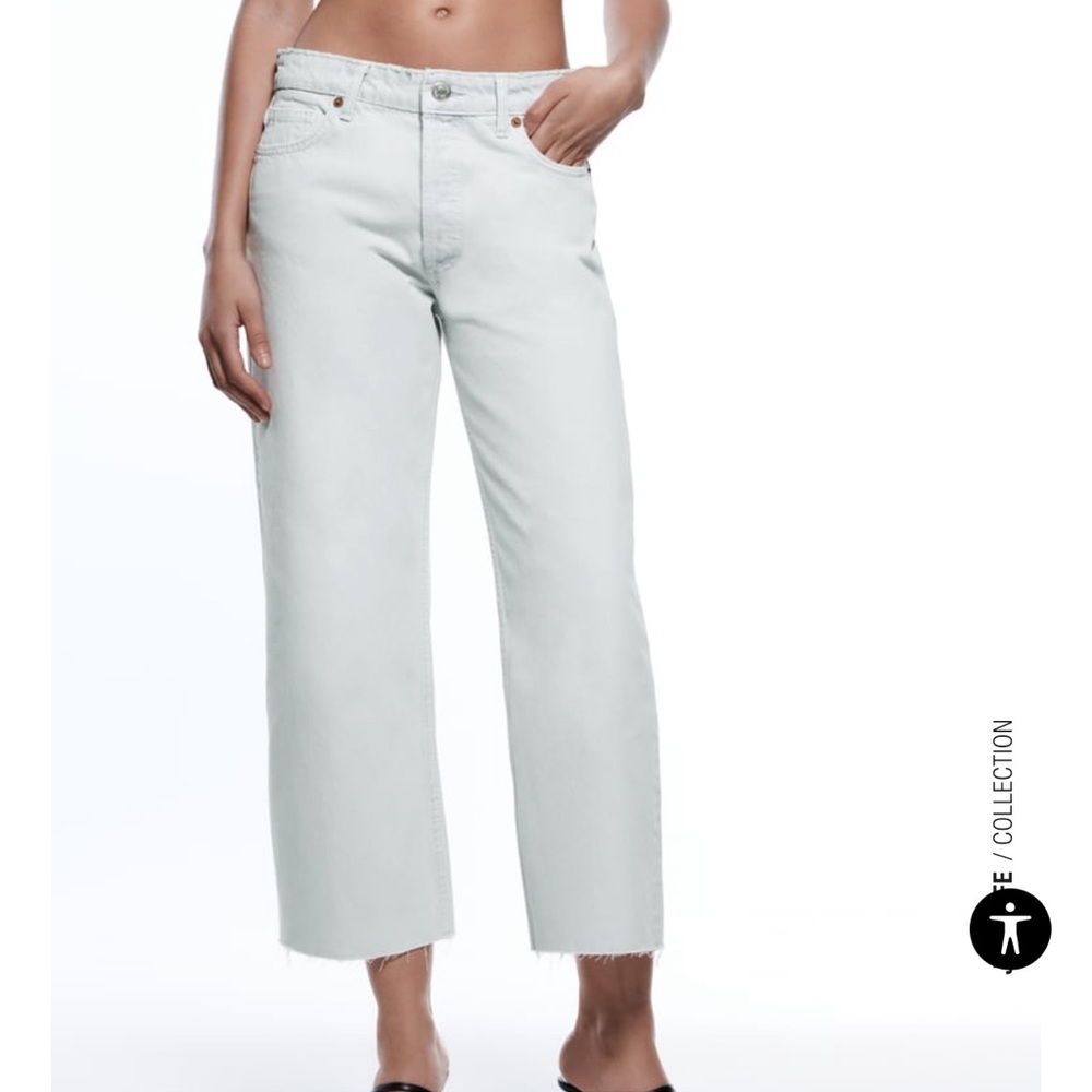 Zara mid-rise wide straight jeans